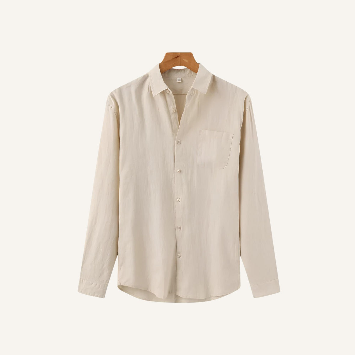 Camisa de Linho Masculina Manga Longa Milford bege