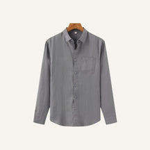 Camisa de Linho Masculina Manga Longa Milford cinza