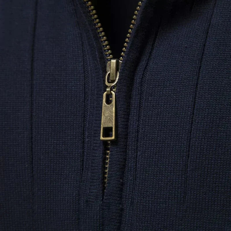 Mens Quarterzip Sweater - Verri Navy Blue 