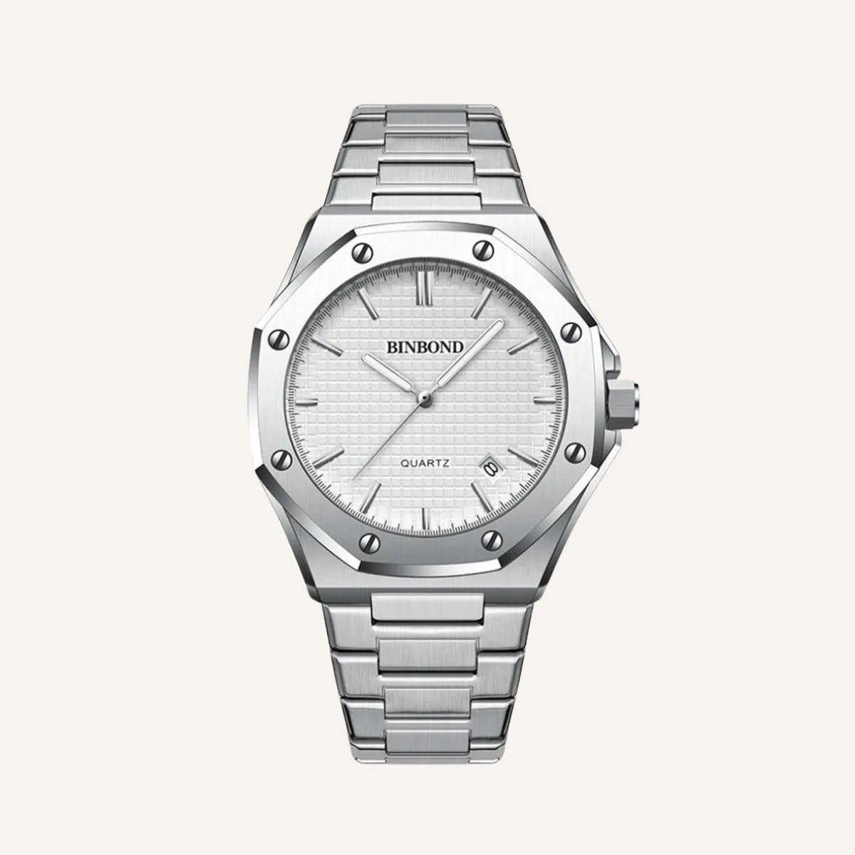 Relogio Masculino Prata Blind Civano fundo branco
