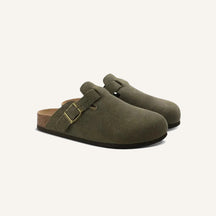 Sandalia Clog de Camurça Portofino bege