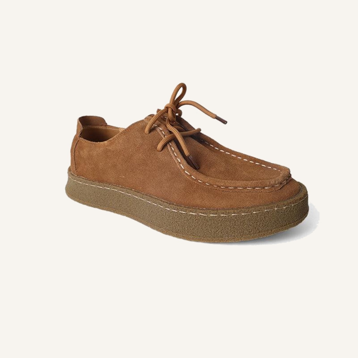 Sapato de Camurca Premium Sola Alta Craffito Caramelo