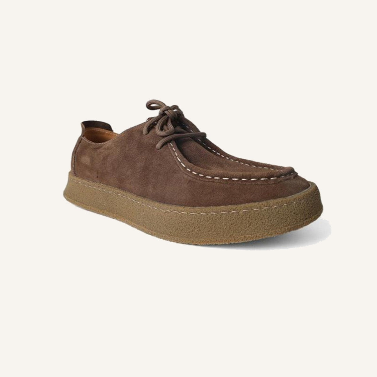 Sapato de Camurca Premium Sola Alta Craffito Marrom