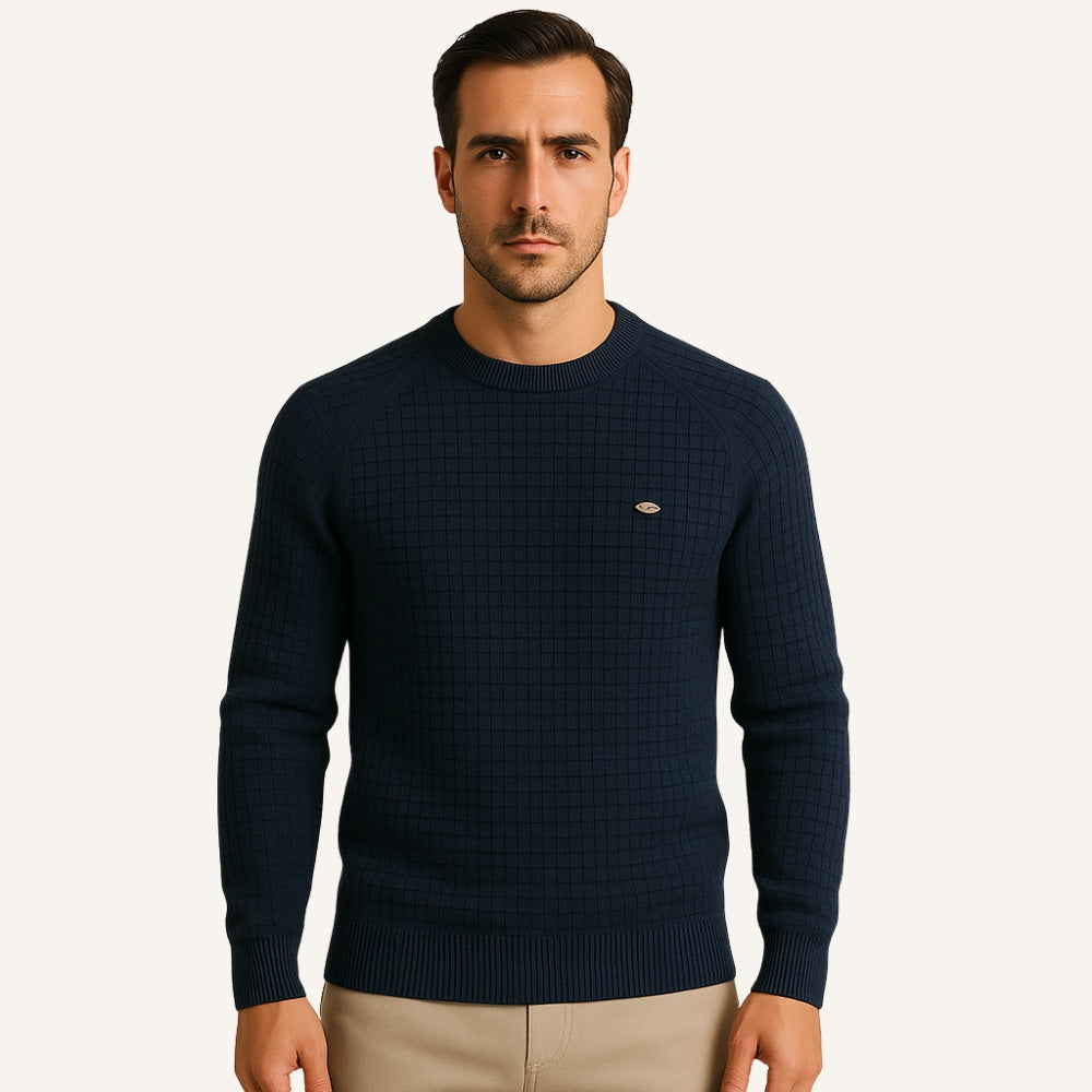 Sueter Masculino Pesson Nollan Texturizado Azul Marinho
